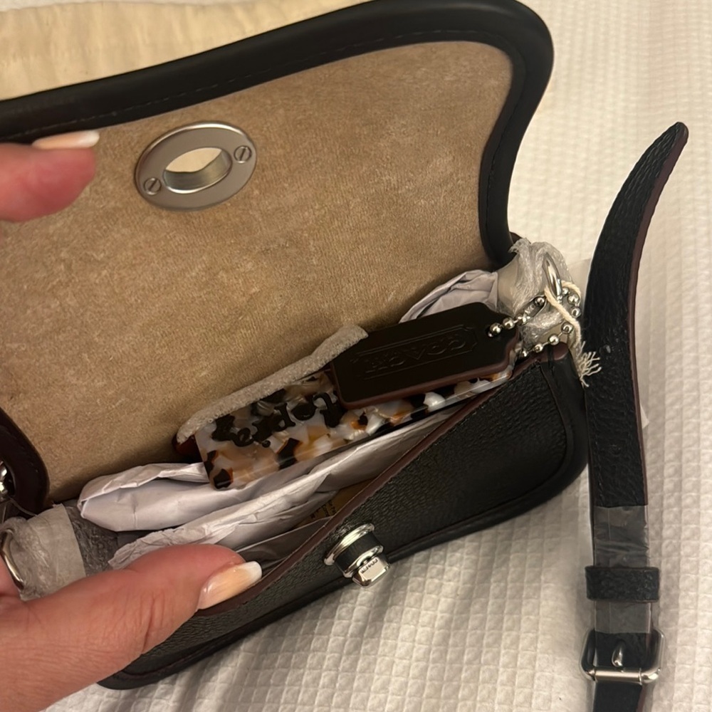 Coach Black Leather Crossbody Bag Micro Dinky - Picture 7 of 16